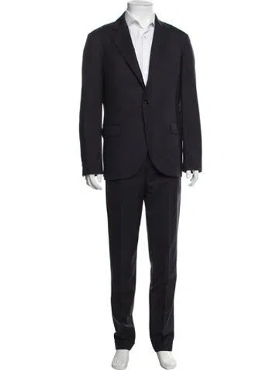 Pre-owned Brunello Cucinelli Virgin Wool Striped Two-piece Suit In Black