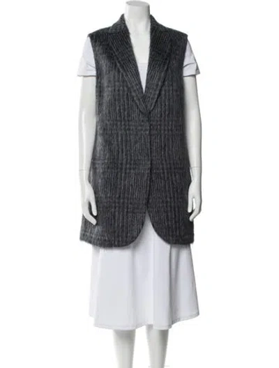 Pre-owned Brunello Cucinelli Virgin Wool Striped Vest W/ Tags In Gray