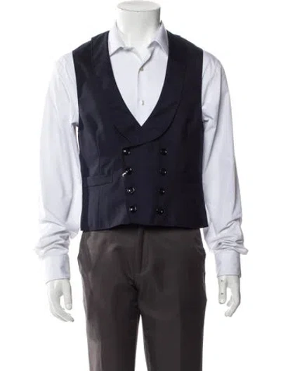 Pre-owned Brunello Cucinelli Virgin Wool Suit Vest In Blue