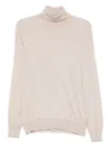 Brunello Cucinelli Men Turtle-neck Fine Gauge Sweater In Neutral