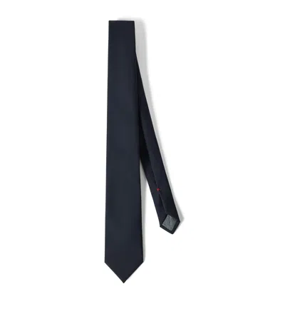 Brunello Cucinelli Virgin Wool Tie In Blue