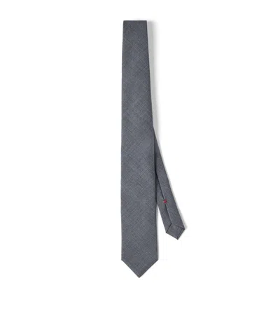 Brunello Cucinelli Virgin Wool Tie In Grey