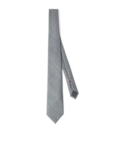 Brunello Cucinelli Virgin Wool Tie In Grey