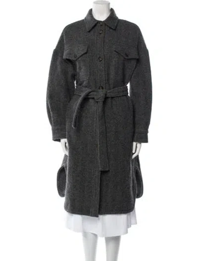 Pre-owned Brunello Cucinelli Virgin Wool Trench Coat In Gray