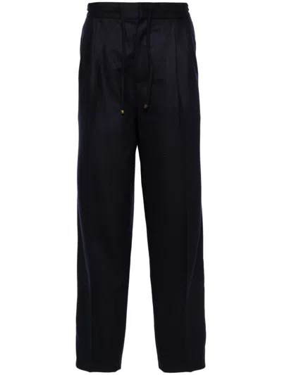 Brunello Cucinelli Double-pleat Virgin-wool Trousers In C5730 Black