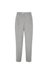 Brunello Cucinelli Wool And Cotton Trousers With Cuffs In Gray