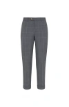 Brunello Cucinelli Check-pattern Wool Trousers In Gray