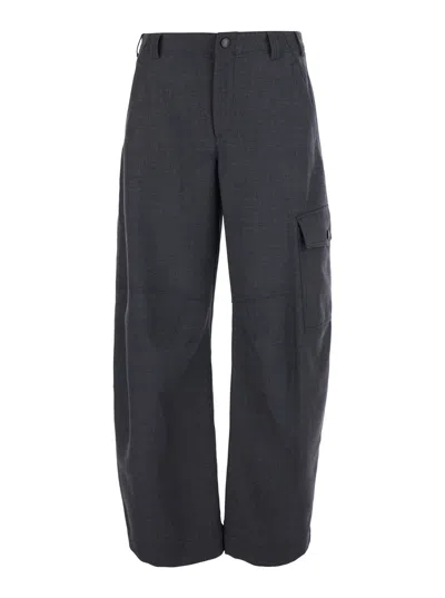 Brunello Cucinelli Virgin Wool Trousers In Gray