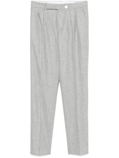 Brunello Cucinelli Virgin Wool Trousers In Grey