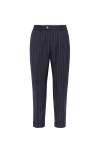 Brunello Cucinelli Linen-cotton-blend Stripe Leisure Trousers In Multi