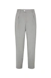 Brunello Cucinelli Wool And Cotton Trousers With Cuffs In Pearl Grey