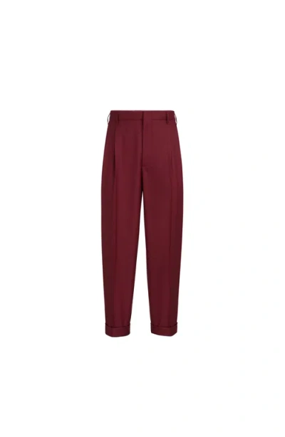 Brunello Cucinelli Virgin Wool Trousers In Brown