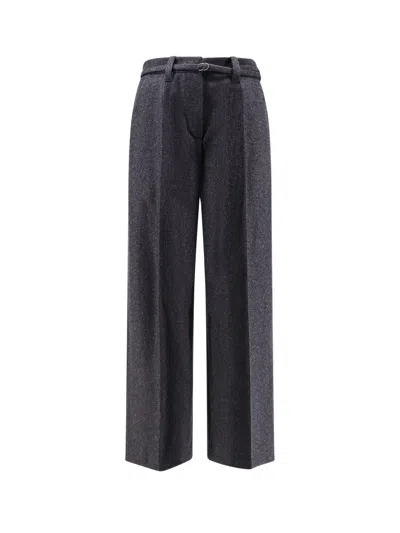 BRUNELLO CUCINELLI VIRGIN WOOL TROUSERS WITH BELT