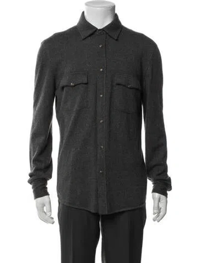 Pre-owned Brunello Cucinelli Virgin Wool Trucker Jacket In Gray