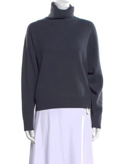 Pre-owned Brunello Cucinelli Virgin Wool Turtleneck Sweater In Blue