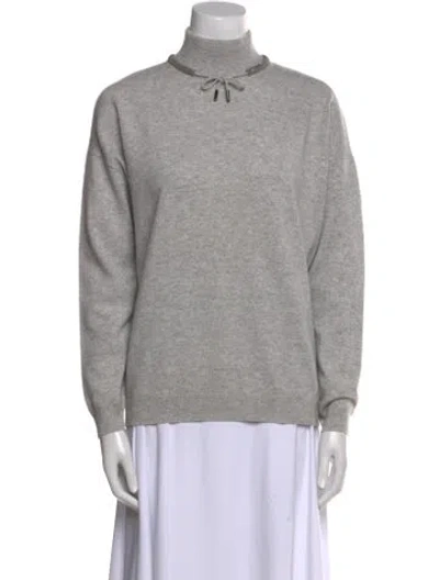 Pre-owned Brunello Cucinelli Virgin Wool Turtleneck Sweater In Gray