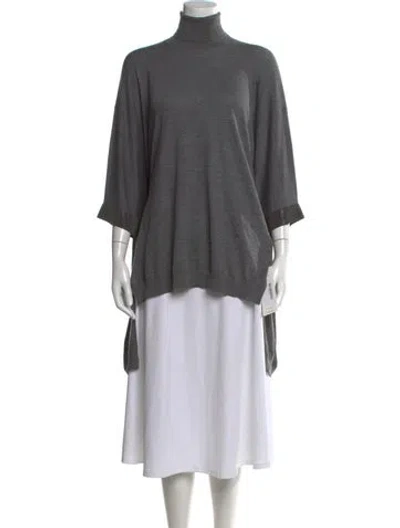 Pre-owned Brunello Cucinelli Virgin Wool Turtleneck Sweater In Gray