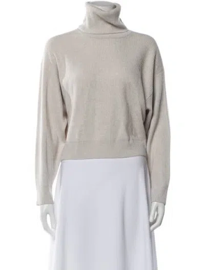 Pre-owned Brunello Cucinelli Virgin Wool Turtleneck Sweater In Neutral