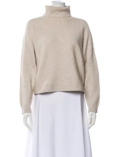 Pre-owned Brunello Cucinelli Virgin Wool Turtleneck Sweater In Neutral