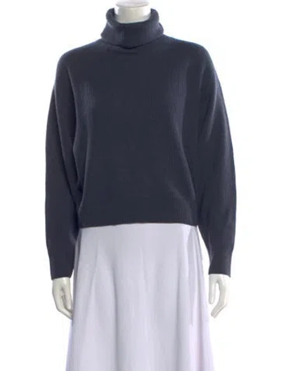 Pre-owned Brunello Cucinelli Virgin Wool Turtleneck Sweater W/ Tags In Blue