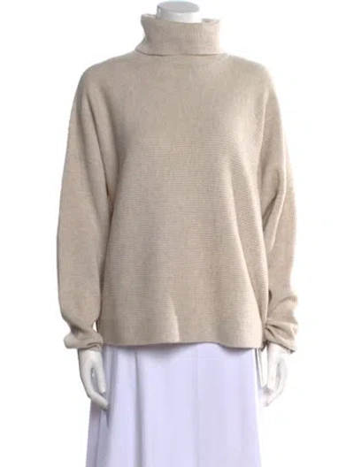 Pre-owned Brunello Cucinelli Virgin Wool Turtleneck Sweater W/ Tags In Neutral