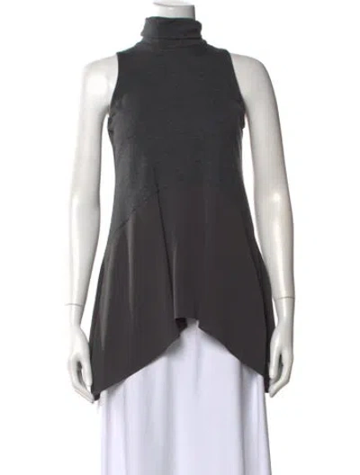 Pre-owned Brunello Cucinelli Virgin Wool Turtleneck Top In Gray