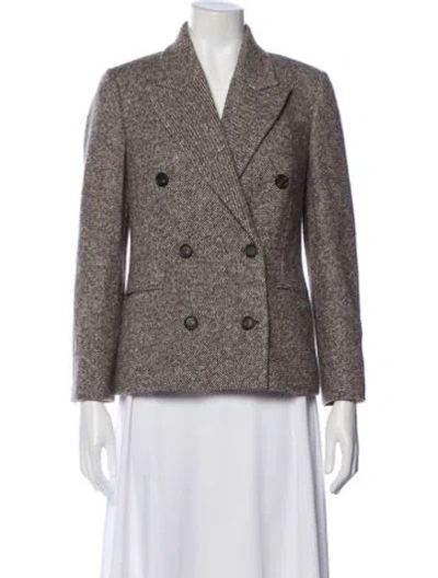 Pre-owned Brunello Cucinelli Virgin Wool Tweed Pattern Blazer