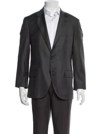 Pre-owned Brunello Cucinelli Virgin Wool Two-piece Blazer In Grey