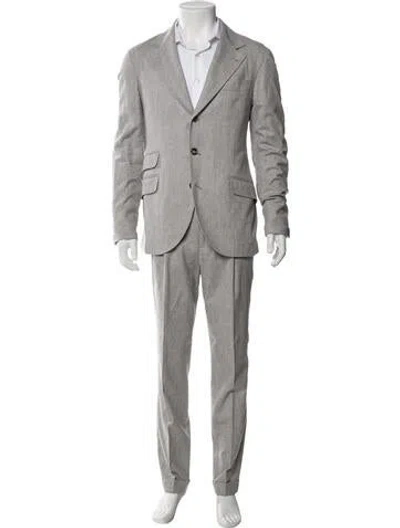 Pre-owned Brunello Cucinelli Virgin Wool Two-piece Suit In Gray