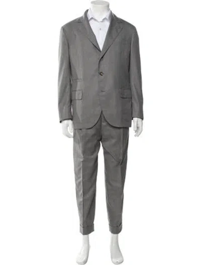 Pre-owned Brunello Cucinelli Virgin Wool Two-piece Suit In Grey