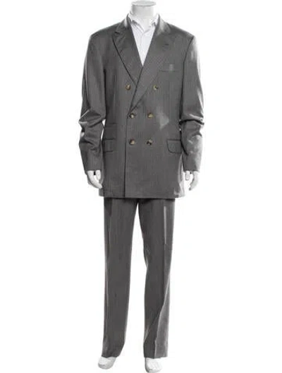 Pre-owned Brunello Cucinelli Virgin Wool Two-piece Suit In Grey