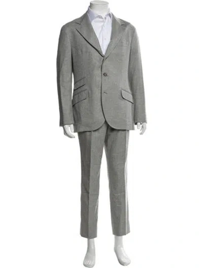 Pre-owned Brunello Cucinelli Virgin Wool Two-piece Suit In Grey