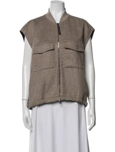 Pre-owned Brunello Cucinelli Virgin Wool Vest In Neutrals