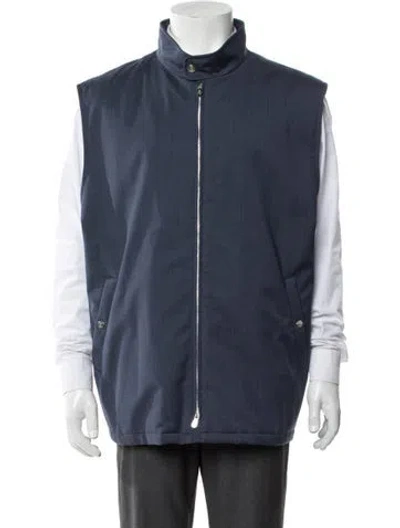 Pre-owned Brunello Cucinelli Virgin Wool Vest W/ Tags In Blue