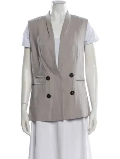 Pre-owned Brunello Cucinelli Virgin Wool Vest In White