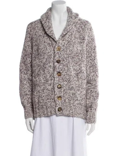 Pre-owned Brunello Cucinelli Virgin Wool V-neck Cardigan W/ Tags In Purple