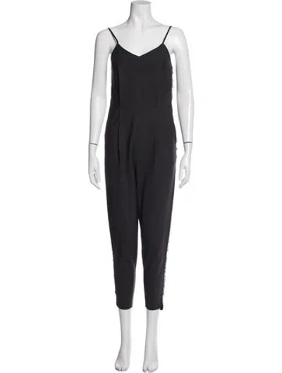 Pre-owned Brunello Cucinelli Virgin Wool V-neck Jumpsuit In Grey