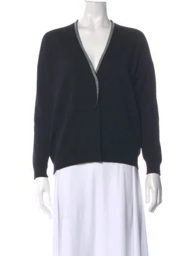 Pre-owned Brunello Cucinelli Virgin Wool V-neck Sweater In Gray