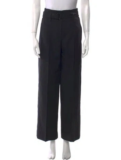 Pre-owned Brunello Cucinelli Virgin Wool Wide Leg Pants In Black