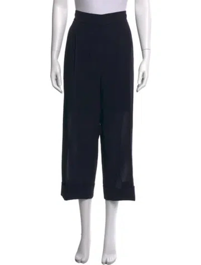 Pre-owned Brunello Cucinelli Virgin Wool Wide Leg Pants In Black