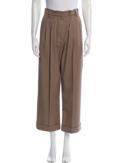 Pre-owned Brunello Cucinelli Virgin Wool Wide Leg Pants In Neutral