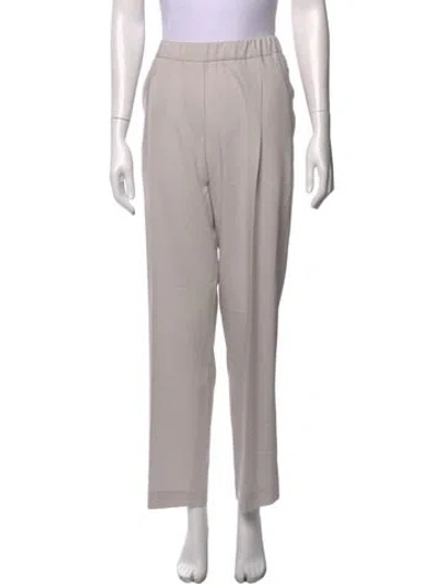 Pre-owned Brunello Cucinelli Virgin Wool Wide Leg Pants In Neutral