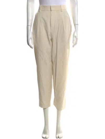 Pre-owned Brunello Cucinelli Virgin Wool Wide Leg Pants In Neutrals