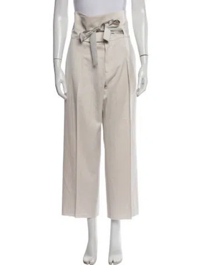 Pre-owned Brunello Cucinelli Virgin Wool Wide Leg Pants In Neutrals