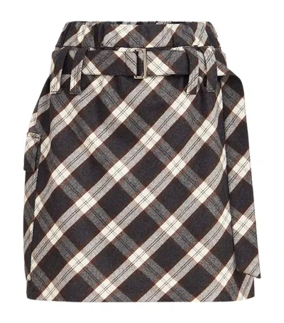 Brunello Cucinelli Virgin Wool-blend Check Mini Skirt In Multi
