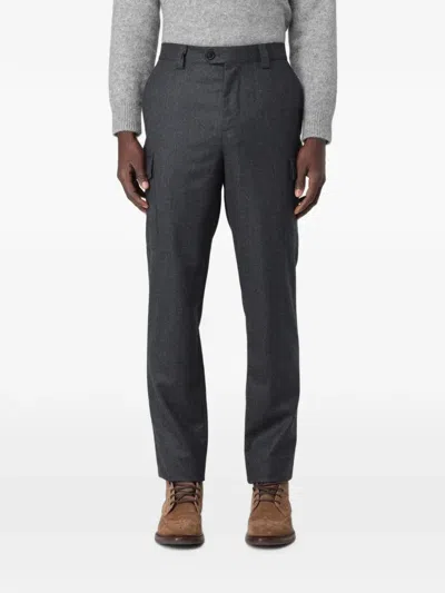 Brunello Cucinelli Virgin-wool Cargo Pants In Black