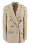 Brunello Cucinelli Viscose And Cotton Corduroy Jacket With Necklace