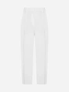 Brunello Cucinelli Viscose And Line Trousers In White