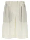 Brunello Cucinelli Viscose And Linen Bermuda Shorts Bermuda And Short White In Neutral