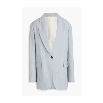 Brunello Cucinelli Viscose And Linen Blazer In Blue